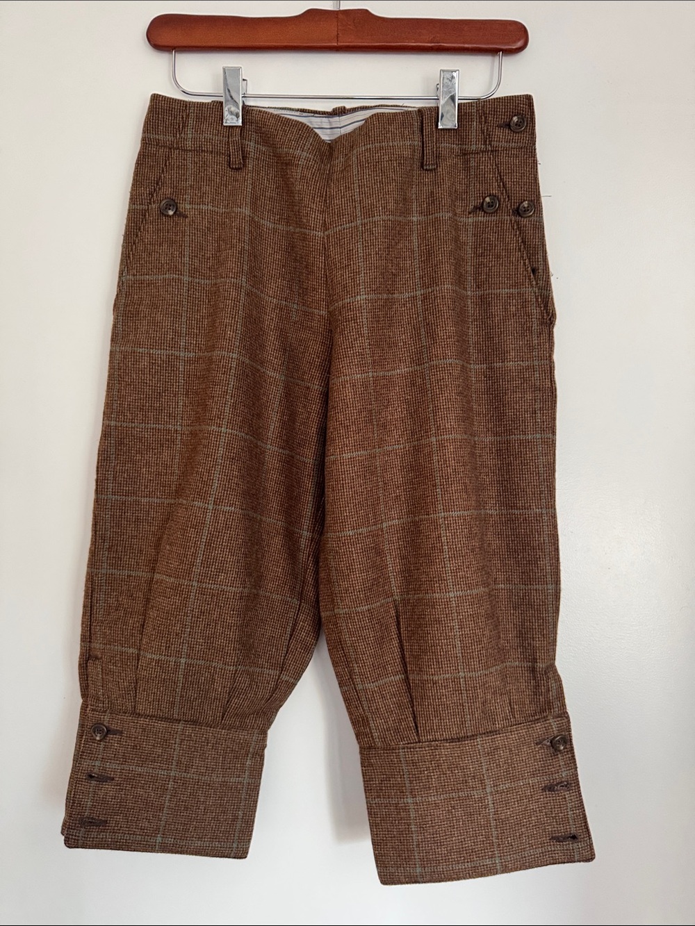 Ralph Lauren Brown Windowpane Wool-Blend Trousers